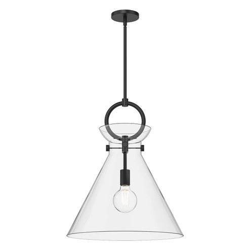 Emerson One Light Pendant in Matte Black/Clear Glass (452|PD412518MBCL)