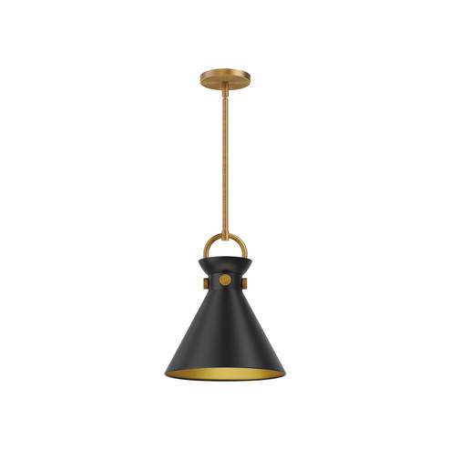 Emerson One Light Pendant in Aged Gold/Matte Black (452|PD412011AGMB)