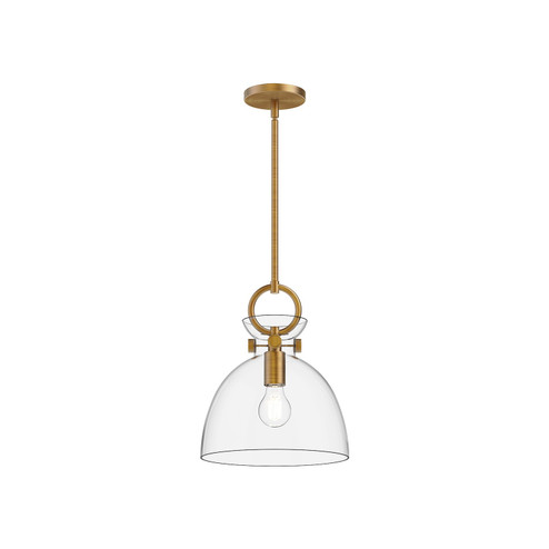 Waldo One Light Pendant in Aged Gold/Clear (452|PD411811AGCL)