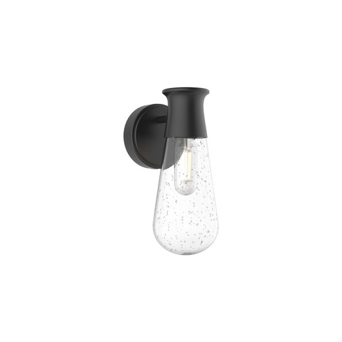 Marcel One Light Outdoor Wall Lantern in Clear Bubble Glass/Textured Black (452|EW464001BKCB)