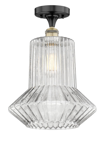 Edison One Light Semi-Flush Mount in Black Antique Brass (405|616-1F-BAB-G212)