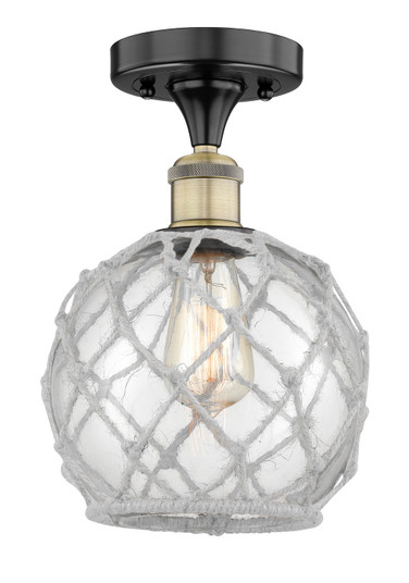 Edison One Light Semi-Flush Mount in Black Antique Brass (405|616-1F-BAB-G122-8RW)