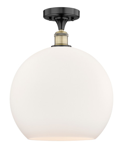 Edison One Light Semi-Flush Mount in Black Antique Brass (405|616-1F-BAB-G121-14)