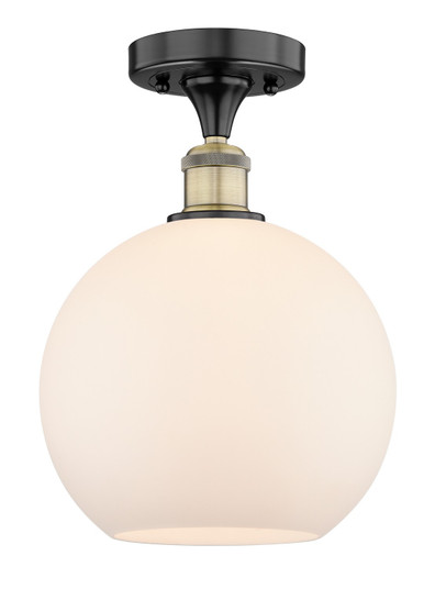 Edison One Light Semi-Flush Mount in Black Antique Brass (405|616-1F-BAB-G121-10)