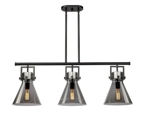 Downtown Urban Three Light Island Pendant in Matte Black (405|411-3I-BK-G411-10SM)