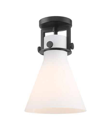 Downtown Urban One Light Flush Mount in Matte Black (405|411-1F-BK-G411-8WH)