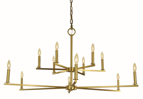 Evelyn 12 Light Foyer Chandelier in Brushed Brass (8|5762 BR)