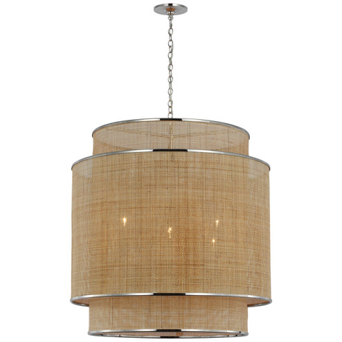 Linley LED Pendant in Polished Nickel and Natural Rattan Caning (268|MF 5025PN/NRT)