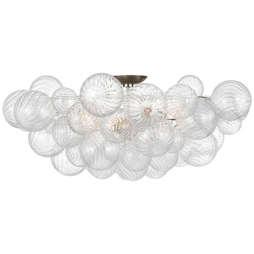 Talia LED Flush Mount in Burnished Silver Leaf and Clear Swirled Glass (268|JN 4114BSL/CG)