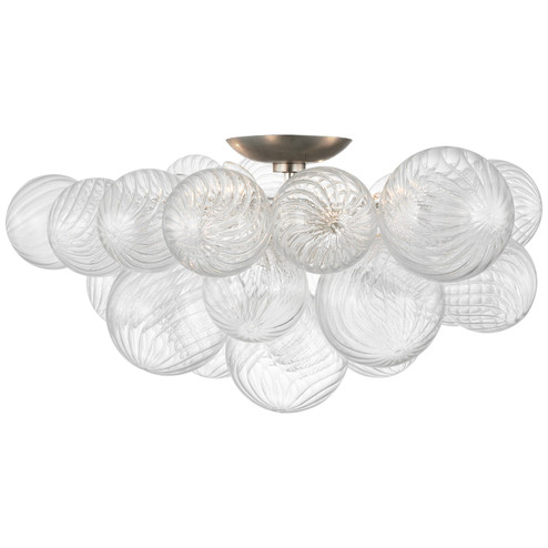 Talia LED Flush Mount in Burnished Silver Leaf and Clear Swirled Glass (268|JN 4113BSL/CG)