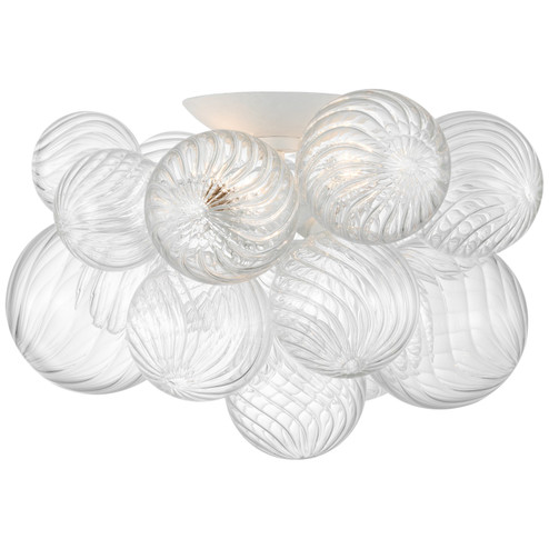 Talia LED Flush Mount in Plaster White and Clear Swirled Glass (268|JN 4112PW/CG)