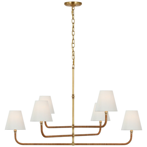 Basden LED Chandelier in Antique-Burnished Brass and Natural Rattan (268|CHC 5083AB/NRT-L)