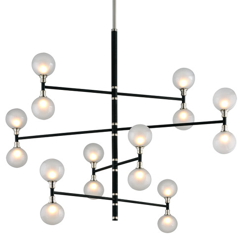 Andromeda 16 Light Chandelier in Textured Black & Polish Nickel (67|F4827-TBK/PN)