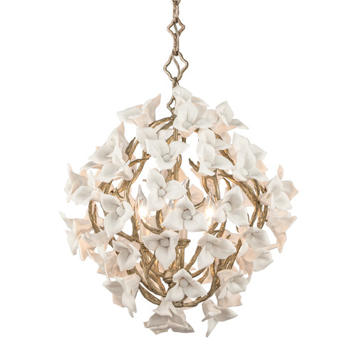 Lily Four Light Chandelier in Stria Gold Leaf (68|211-44-SGL)