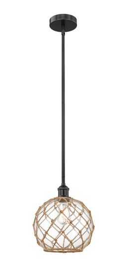 Edison One Light Mini Pendant in Matte Black (405|616-1S-BK-G122-10RB)