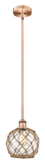 Edison One Light Mini Pendant in Antique Copper (405|616-1S-AC-G122-8RB)