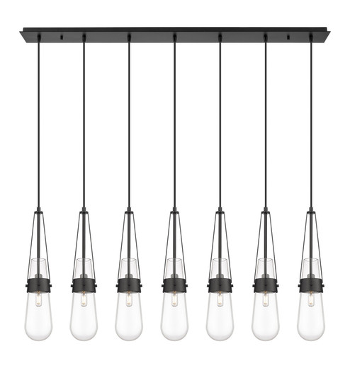 Downtown Urban Seven Light Linear Pendant in Matte Black (405|127-452-1P-BK-G452-4CL)