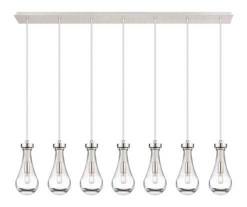 Downtown Urban Seven Light Linear Pendant in Polished Nickel (405|127-451-1P-PN-G451-5CL)