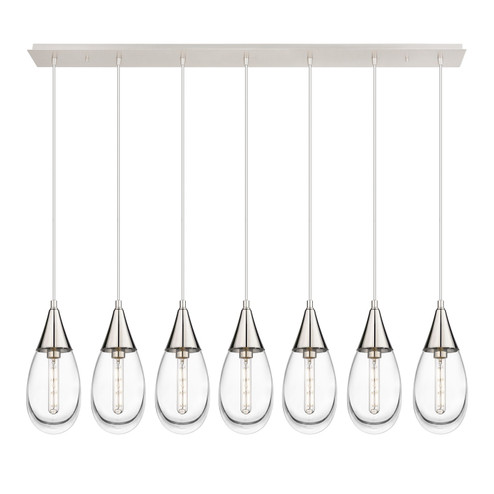Downtown Urban Seven Light Linear Pendant in Polished Nickel (405|127-450-1P-PN-G450-6CL)