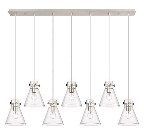 Downtown Urban Three Light Linear Pendant in Polished Nickel (405|127-410-1PS-PN-G411-8CL)