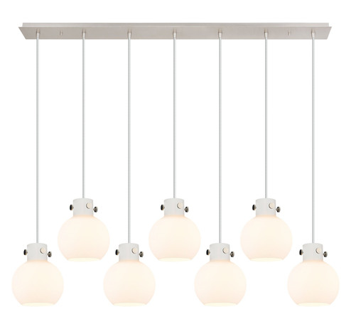 Newton Nine Light Linear Pendant in Polished Nickel (405|127-410-1PS-PN-G410-8WH)