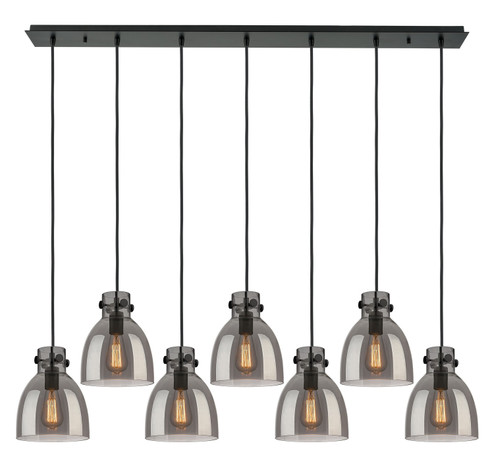 Downtown Urban Four Light Linear Pendant in Matte Black (405|127-410-1PS-BK-G412-8SM)