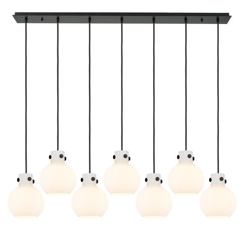 Newton Two Light Linear Pendant in Matte Black (405|127-410-1PS-BK-G410-8WH)