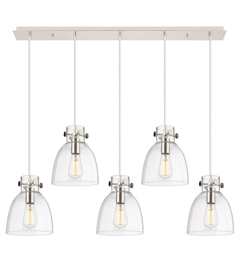 Downtown Urban Five Light Linear Pendant in Polished Nickel (405|125-410-1PS-PN-G412-8CL)