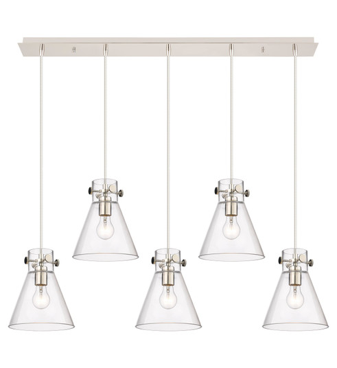 Downtown Urban Two Light Linear Pendant in Polished Nickel (405|125-410-1PS-PN-G411-8CL)
