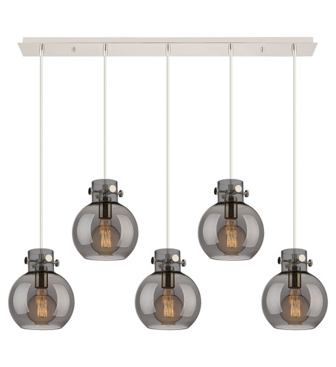 Newton Six Light Linear Pendant in Polished Nickel (405|125-410-1PS-PN-G410-8SM)