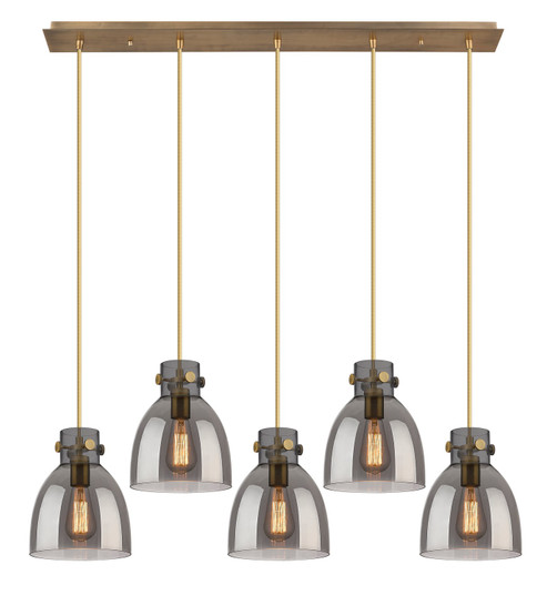 Downtown Urban Five Light Linear Pendant in Brushed Brass (405|125-410-1PS-BB-G412-8SM)