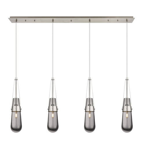Downtown Urban Four Light Linear Pendant in Brushed Satin Nickel (405|124-452-1P-SN-G452-4SM)