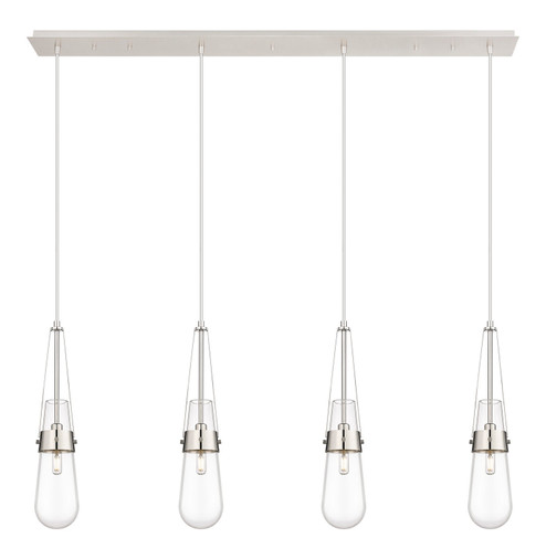 Downtown Urban Four Light Linear Pendant in Polished Nickel (405|124-452-1P-PN-G452-4CL)