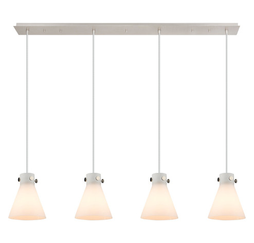 Downtown Urban Five Light Linear Pendant in Polished Nickel (405|124-410-1PS-PN-G411-8WH)