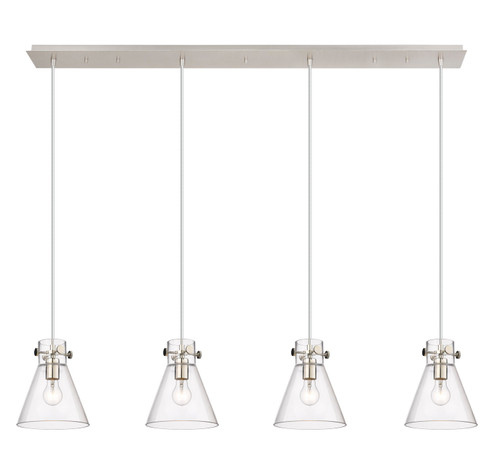 Downtown Urban Six Light Linear Pendant in Polished Nickel (405|124-410-1PS-PN-G411-8CL)