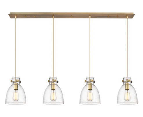 Downtown Urban Seven Light Linear Pendant in Brushed Brass (405|124-410-1PS-BB-G412-8SDY)