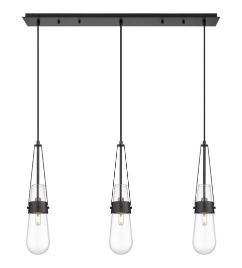 Downtown Urban Three Light Linear Pendant in Matte Black (405|123-452-1P-BK-G452-4CL)
