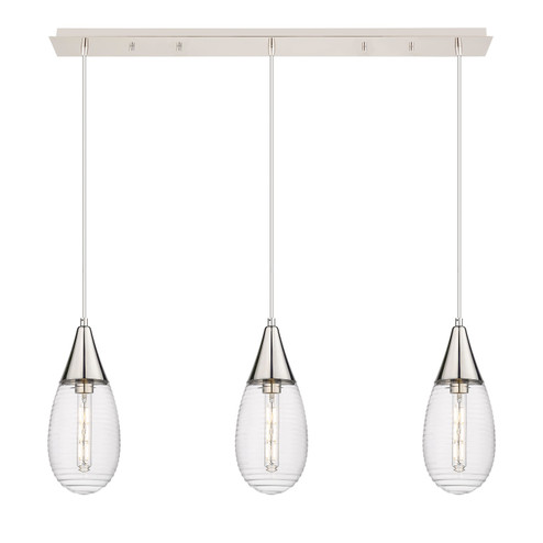 Downtown Urban Three Light Linear Pendant in Polished Nickel (405|123-450-1P-PN-G450-6SCL)
