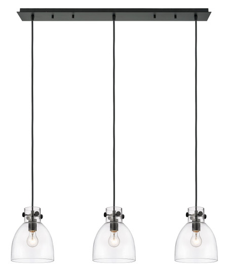 Downtown Urban Three Light Linear Pendant in Matte Black (405|123-410-1PS-BK-G412-8CL)