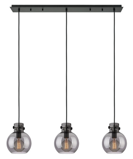 Newton Three Light Linear Pendant in Matte Black (405|123-410-1PS-BK-G410-8SM)
