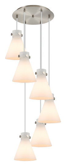 Downtown Urban Seven Light Pendant in Brushed Satin Nickel (405|116-410-1PS-SN-G411-8WH)