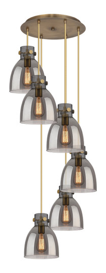 Downtown Urban Five Light Pendant in Brushed Brass (405|116-410-1PS-BB-G412-8SM)