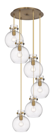 Downtown Urban Four Light Pendant in Brushed Brass (405|116-410-1PS-BB-G410-8CL)