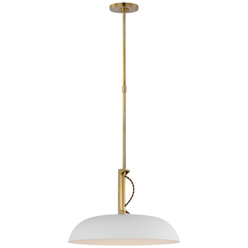 Cyrus LED Pendant in Hand-Rubbed Antique Brass and White (268|AL 5040HAB/WHT-WG)