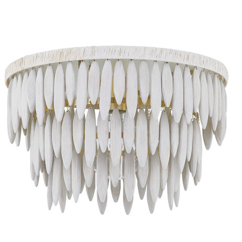 Tiffany One Light Semi Flush Mount in Aged Brass/Textured Cream (428|H805501-AGB/TCR)