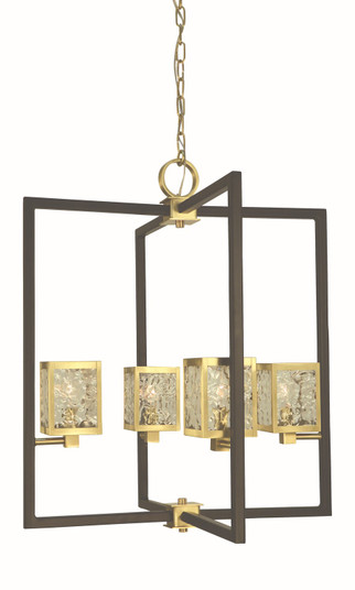 Avery Four Light Chandelier in Brushed Brass/Matte Black (8|5774 BR/MBLACK)