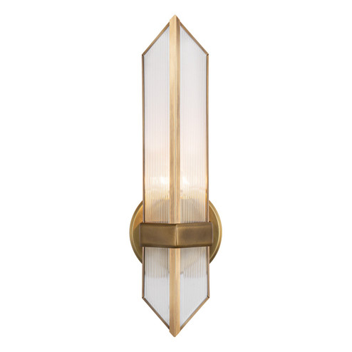 Cairo One Light Wall Sconce in Ribbed Glass/Vintage Brass (452|WV332904VBCR)