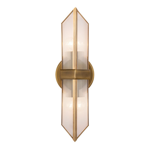 Cairo Two Light Vanity in Ribbed Glass/Vintage Brass (452|WV332815VBCR)