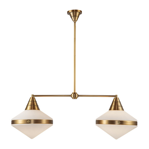 Willard Two Light Linear Pendant in Vintage Brass/Opal Matte Glass (452|LP348241VBOP)