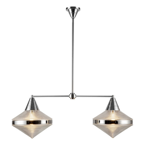 Willard Two Light Linear Pendant in Polished Nickel/Prismatic Glass (452|LP348241PNPG)